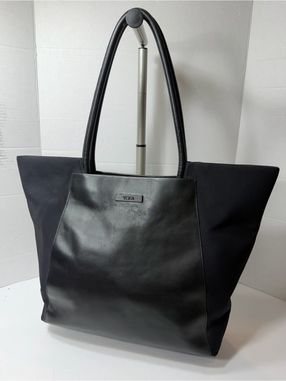 Rare Tumi Large Everyday Leather and Nylon Tote Bag Black